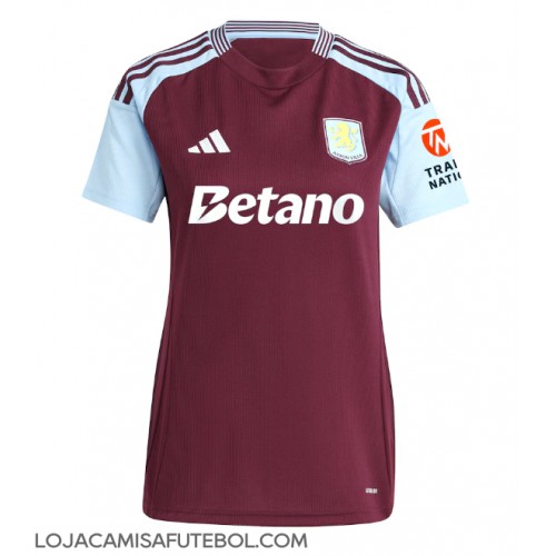 Camisa de Futebol Aston Villa Equipamento Principal Mulheres 2024-25 Manga Curta